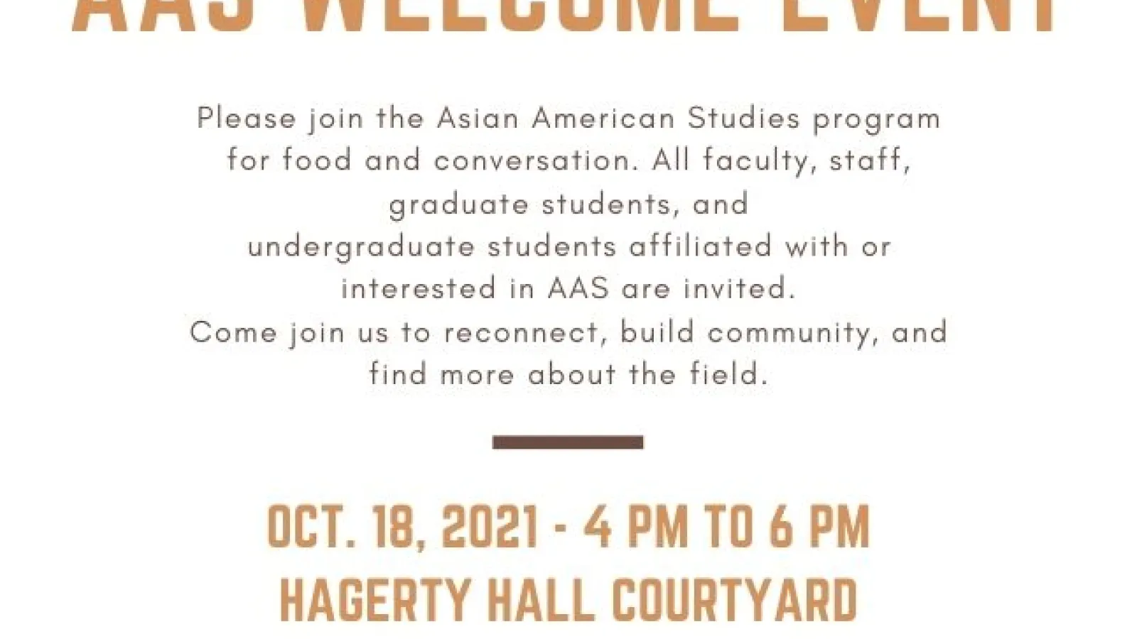 AAS welcome event flyer