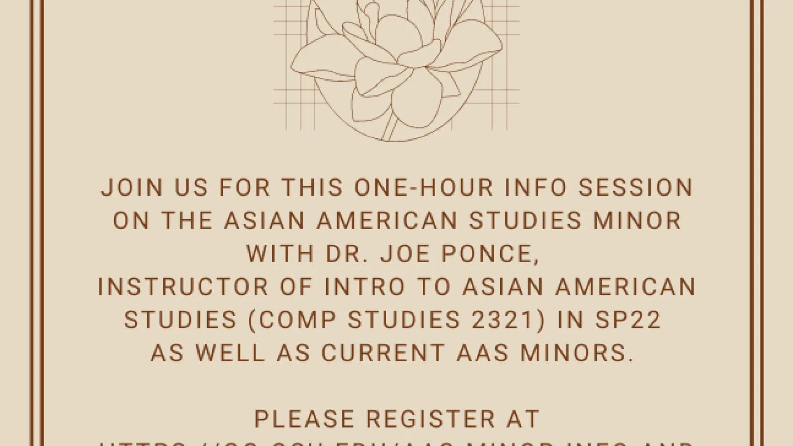 AAS minor information session flyer