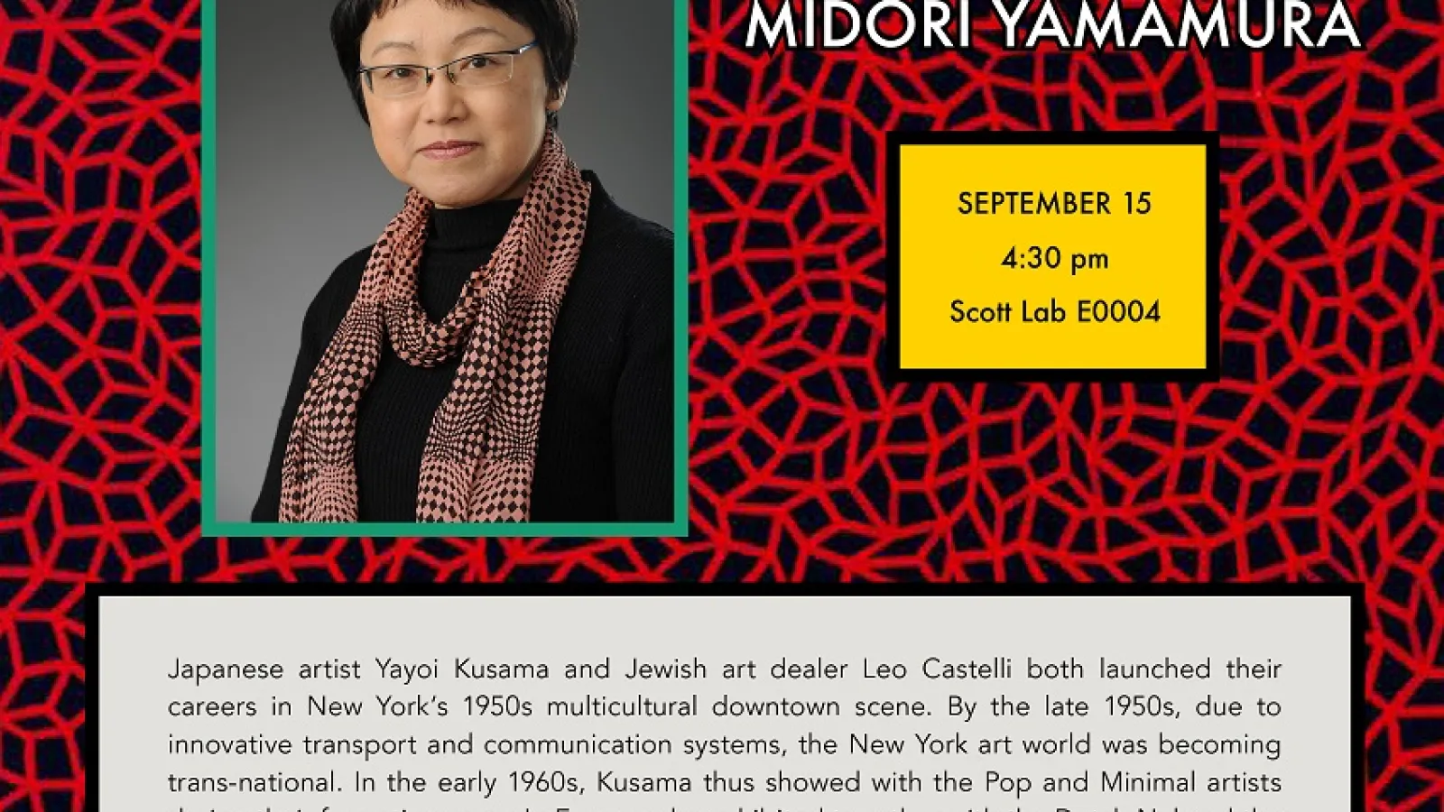 Flyer for Midori Yamamura Lecture