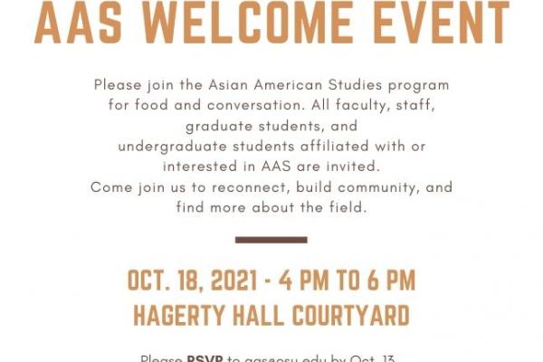 AAS welcome event flyer